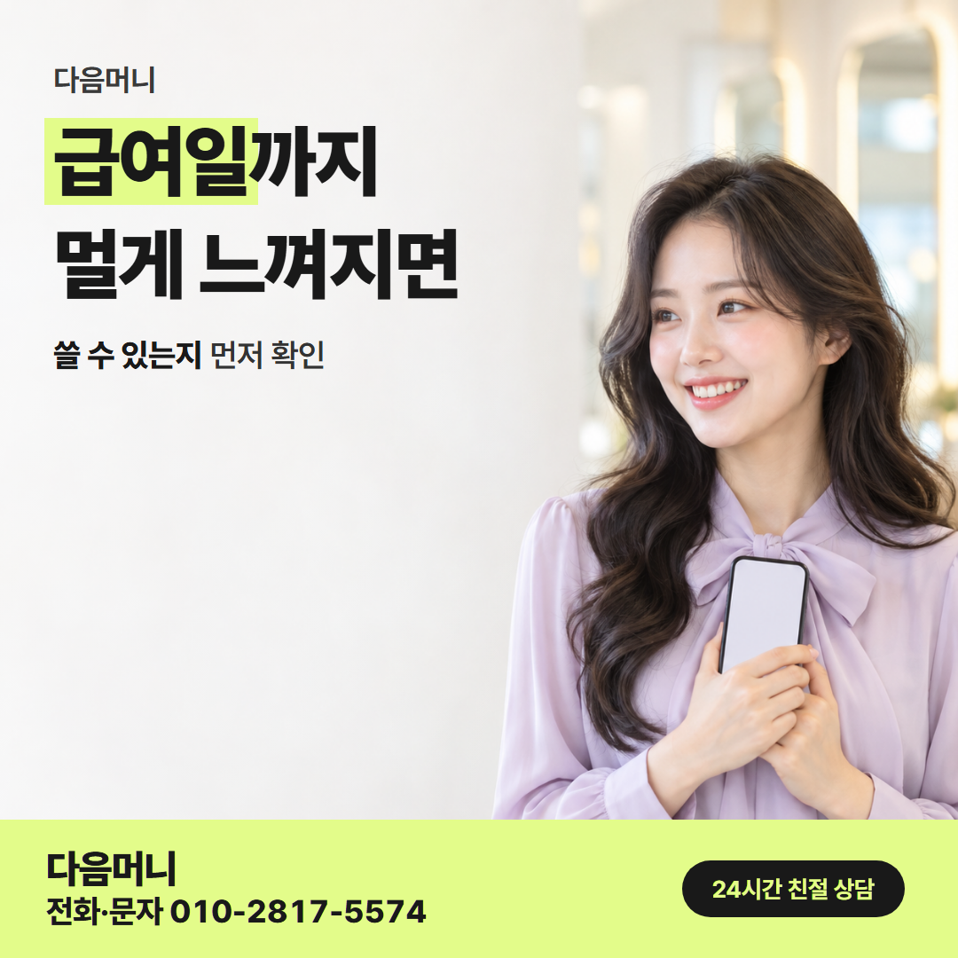 다음머니 카드깡 업체 후기 개월 나눔